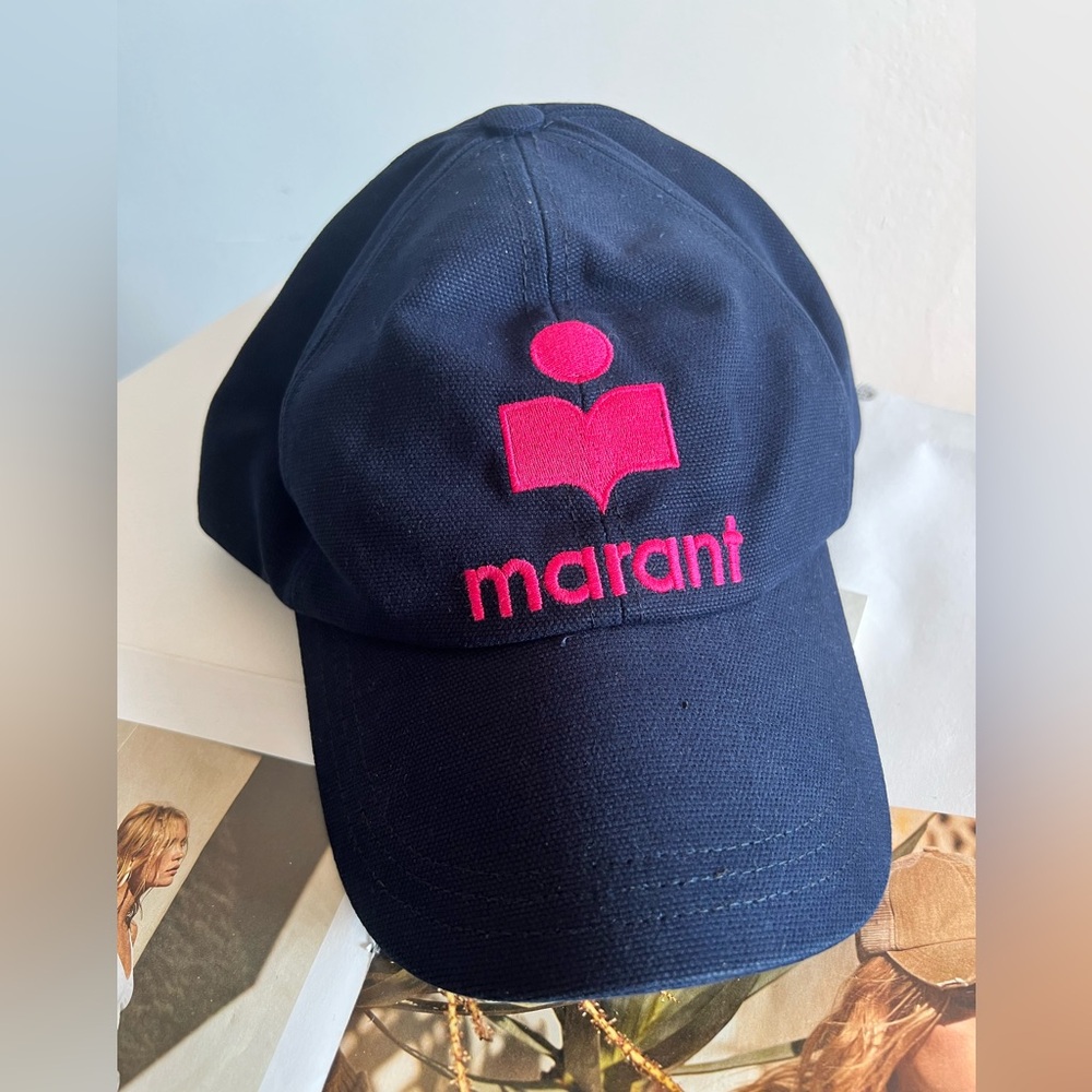 Isabel Marant embroidered logo navy baseball cap - Picture 1 of 6